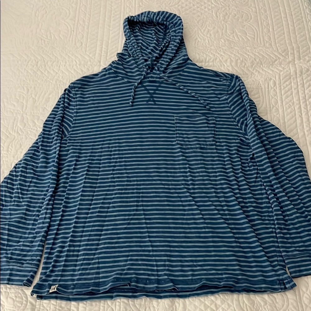 Johnnie-O Zeus indigo blue striped hoodie